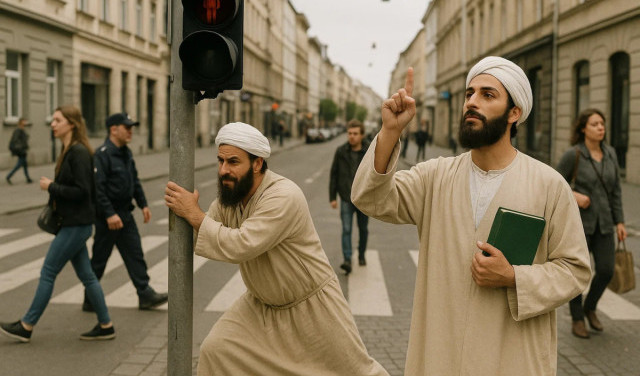 Мы твой пидеде - труба шатал! В Коране ничего про пидеде и светофор!...