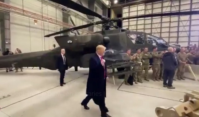 President Trump's latest video between the military